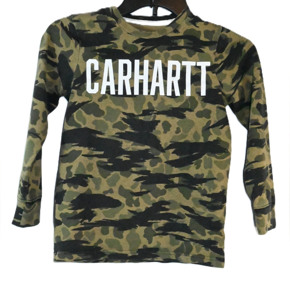 Carhartt Youth Camo Crewneck Long Sleeves T-shirt Boys Size 7
